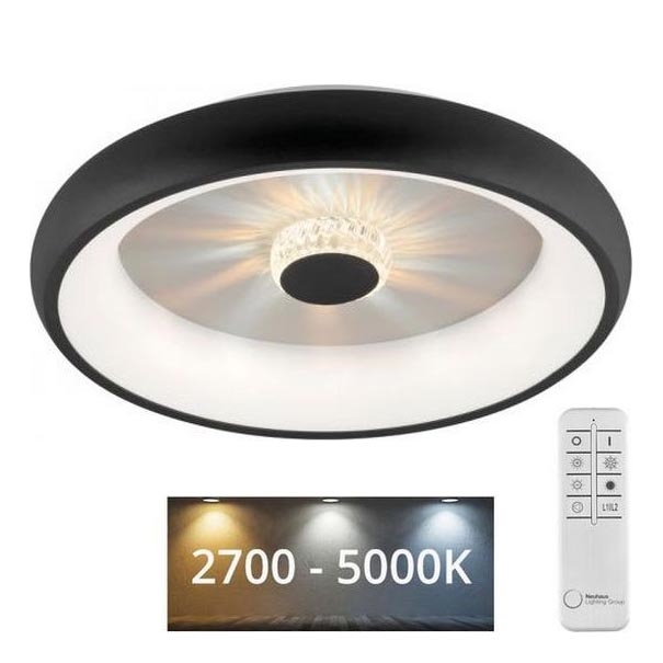 JUST LIGHT. 14384-18 - LED loftlampe dæmpbar VERTIGO LED/29W/230V 2700-5000K sort + fjernbetjening