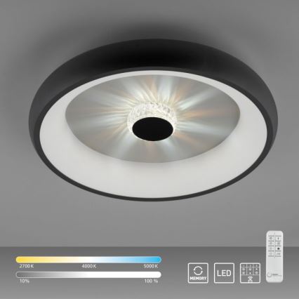 JUST LIGHT. 14384-18 - LED loftlampe dæmpbar VERTIGO LED/29W/230V 2700-5000K sort + fjernbetjening