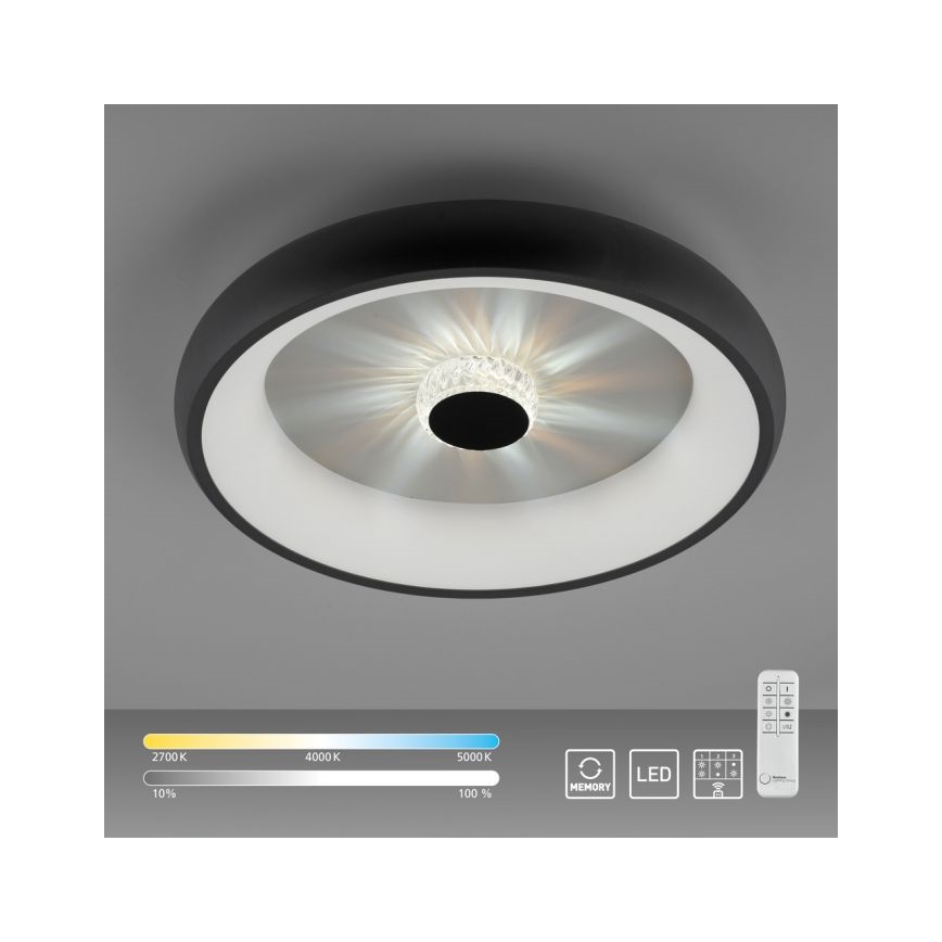 JUST LIGHT. 14384-18 - LED loftlampe dæmpbar VERTIGO LED/29W/230V 2700-5000K sort + fjernbetjening