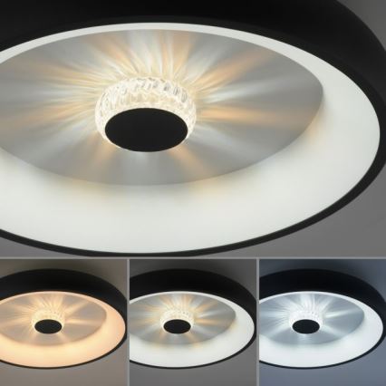 JUST LIGHT. 14384-18 - LED loftlampe dæmpbar VERTIGO LED/29W/230V 2700-5000K sort + fjernbetjening
