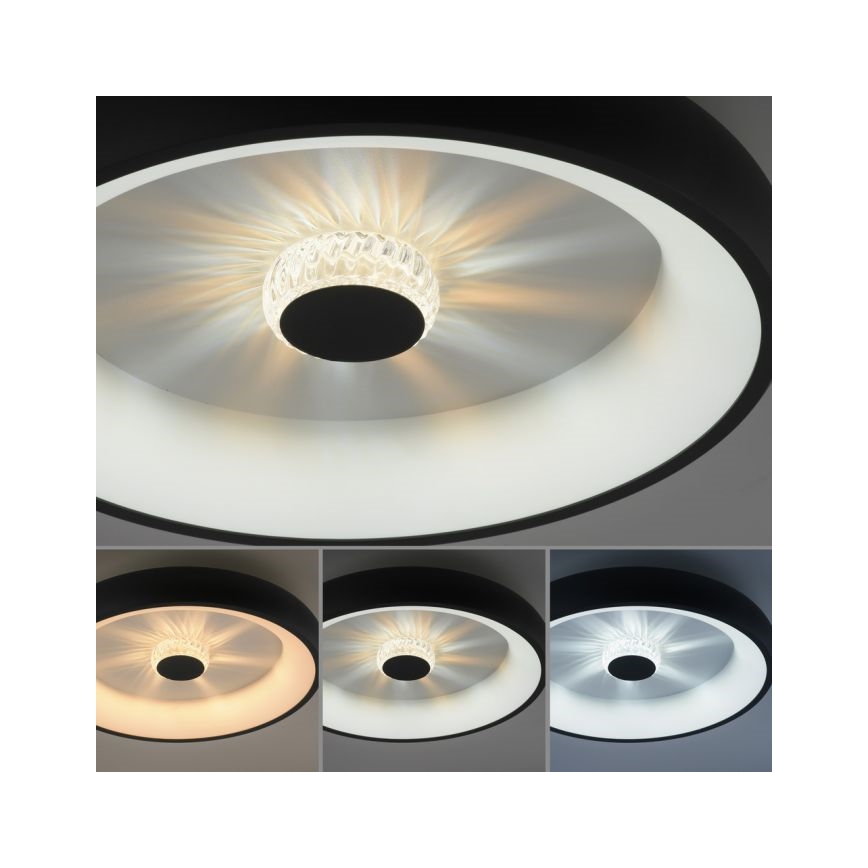 JUST LIGHT. 14384-18 - LED loftlampe dæmpbar VERTIGO LED/29W/230V 2700-5000K sort + fjernbetjening