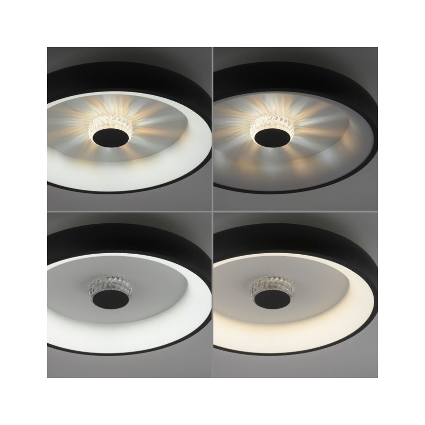 JUST LIGHT. 14384-18 - LED loftlampe dæmpbar VERTIGO LED/29W/230V 2700-5000K sort + fjernbetjening