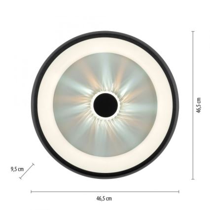 JUST LIGHT. 14384-18 - LED loftlampe dæmpbar VERTIGO LED/29W/230V 2700-5000K sort + fjernbetjening