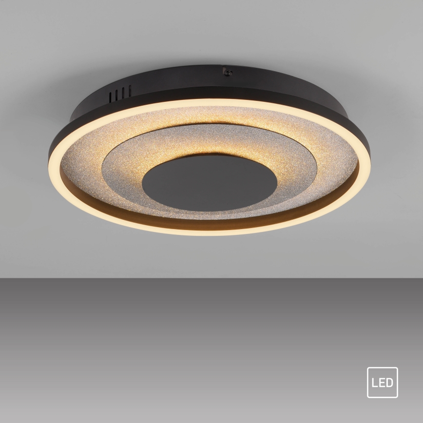 JUST LIGHT. 14409-21 - LED-loftlampe GLITTY LED/22W/230V Ø 40 cm sort