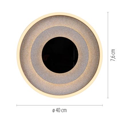 JUST LIGHT. 14409-21 - LED-loftlampe GLITTY LED/22W/230V Ø 40 cm sort