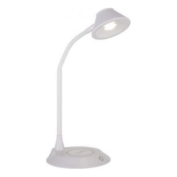 JUST LIGHT. 14414-16 - Dæmpbar fleksibel berøringsbordlampe med trådløs opladning PUCKI LED/4,5W/230V hvid