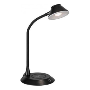 JUST LIGHT. 14414-18 - Dimmable fleksibel bordlampe med berøringsteknologi og trådløs opladning PUCKI LED/4,5W/230V sort