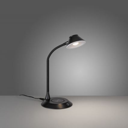 JUST LIGHT. 14414-18 - LED Dæmpbar fleksibel berøringsbetjent bordlampe med trådløs opladning PUCKI LED/4,5W/230V sort
