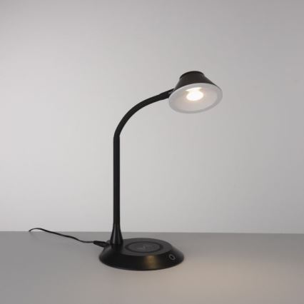 JUST LIGHT. 14414-18 - LED Dæmpbar fleksibel berøringsbetjent bordlampe med trådløs opladning PUCKI LED/4,5W/230V sort