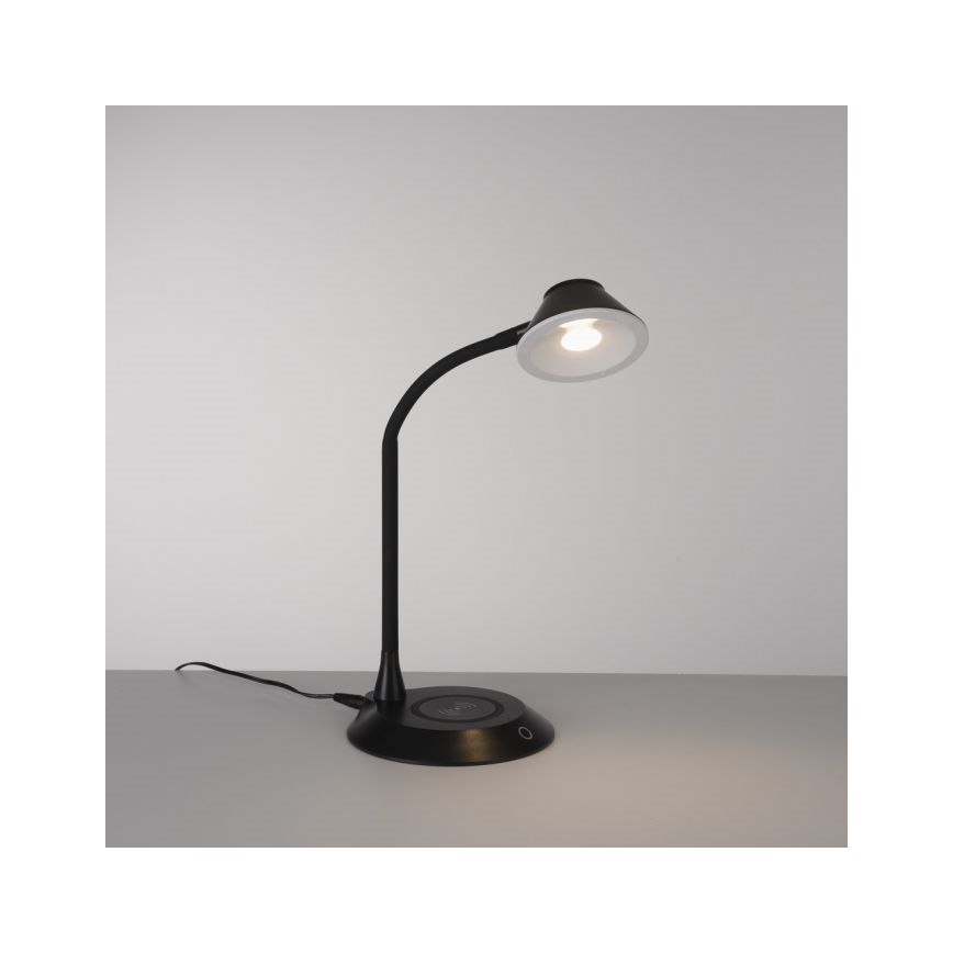 JUST LIGHT. 14414-18 - LED Dæmpbar fleksibel berøringsbetjent bordlampe med trådløs opladning PUCKI LED/4,5W/230V sort