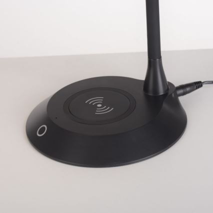 JUST LIGHT. 14414-18 - LED Dæmpbar fleksibel berøringsbetjent bordlampe med trådløs opladning PUCKI LED/4,5W/230V sort