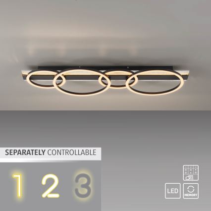JUST LIGHT. 14426-21 - LED loftlampe CICHIO LED/37W/230V + LED/9,5W 30x86 cm sort