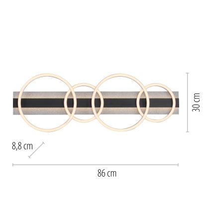 JUST LIGHT. 14426-21 - LED loftlampe CICHIO LED/37W/230V + LED/9,5W 30x86 cm sort