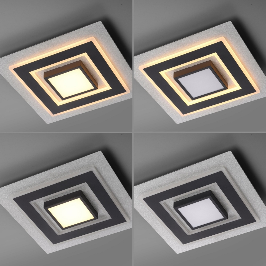 JUST LIGHT. 14439-21 - LED-loftlampe CICHIO LED/18,5W/230V + LED/9W 40x40 cm sort