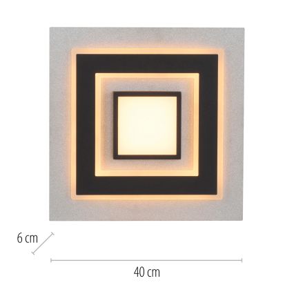 JUST LIGHT. 14439-21 - LED-loftlampe CICHIO LED/18,5W/230V + LED/9W 40x40 cm sort