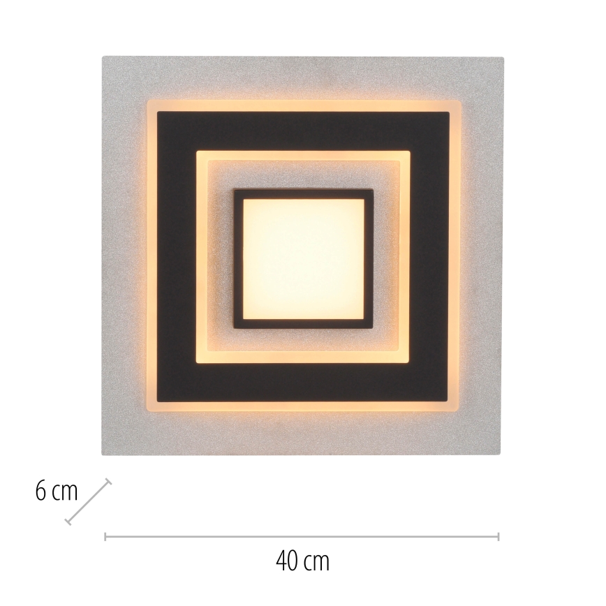 JUST LIGHT. 14439-21 - LED-loftlampe CICHIO LED/18,5W/230V + LED/9W 40x40 cm sort