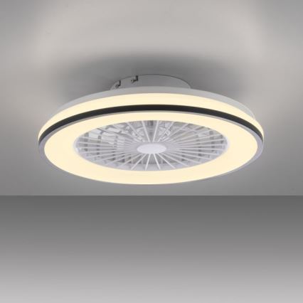 JUST LIGHT. 14447-18 - LED loftventilator med lys m. RGBW-farver dæmpbar LENO LED/44W/230V 3000-6500K diameter 48,6 cm hvid + fjernbetjening