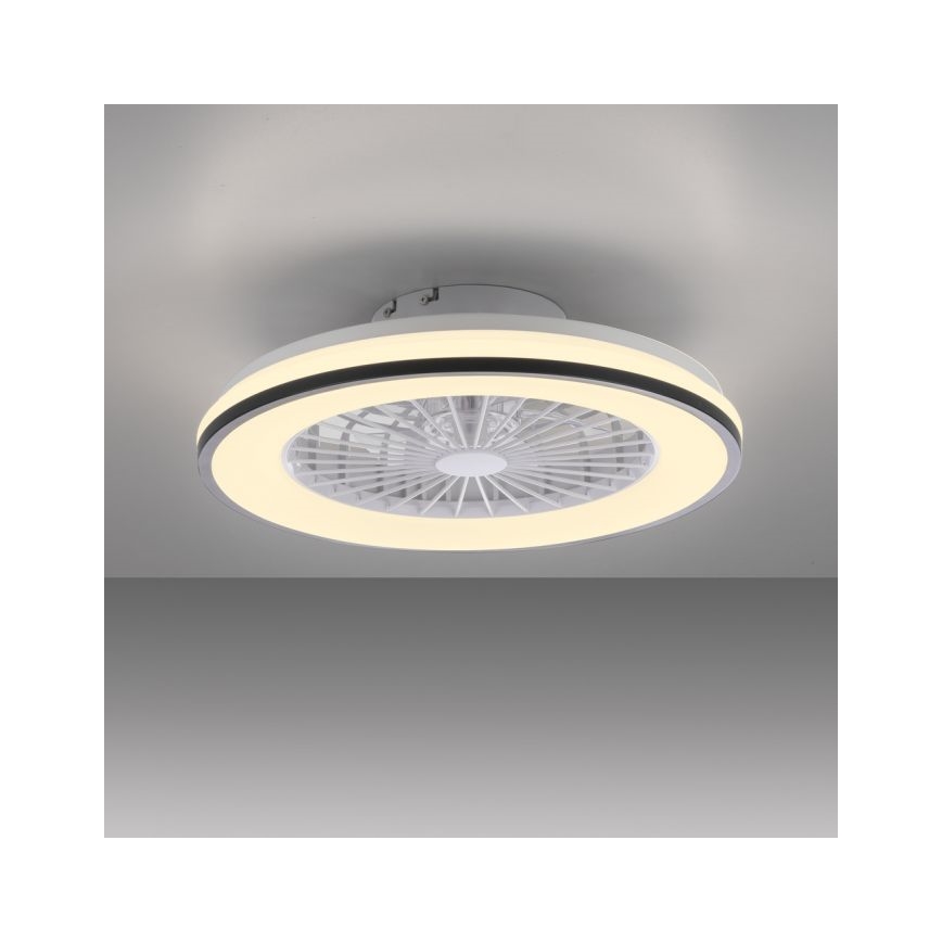 JUST LIGHT. 14447-18 - LED loftventilator med lys m. RGBW-farver dæmpbar LENO LED/44W/230V 3000-6500K diameter 48,6 cm hvid + fjernbetjening
