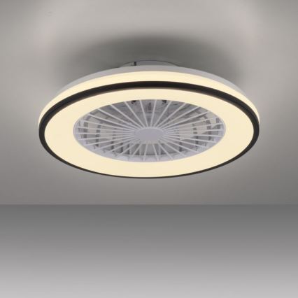 JUST LIGHT. 14447-18 - LED loftventilator med lys m. RGBW-farver dæmpbar LENO LED/44W/230V 3000-6500K diameter 48,6 cm hvid + fjernbetjening
