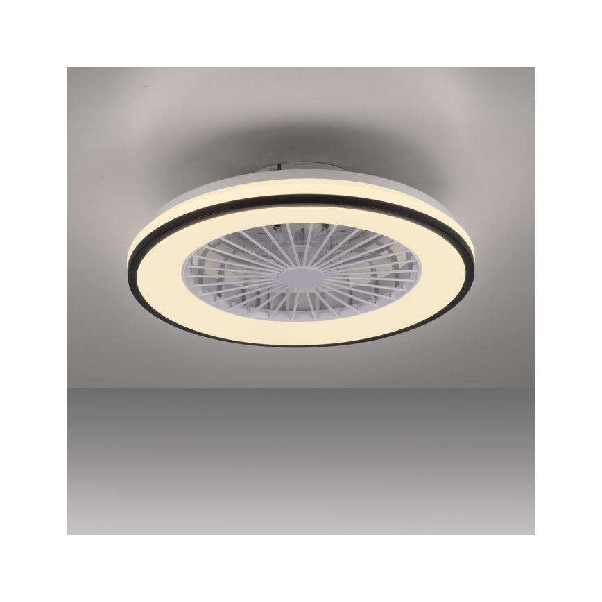 JUST LIGHT. 14447-18 - LED loftventilator med lys m. RGBW-farver dæmpbar LENO LED/44W/230V 3000-6500K diameter 48,6 cm hvid + fjernbetjening