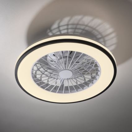 JUST LIGHT. 14447-18 - LED loftventilator med lys m. RGBW-farver dæmpbar LENO LED/44W/230V 3000-6500K diameter 48,6 cm hvid + fjernbetjening
