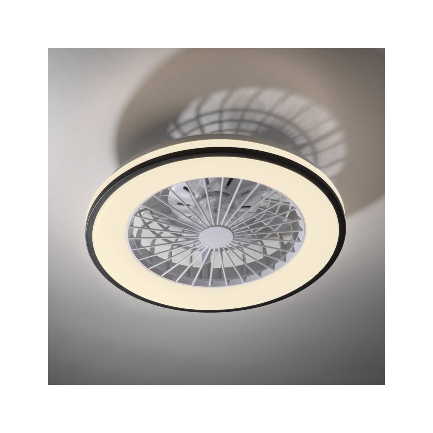 JUST LIGHT. 14447-18 - LED loftventilator med lys m. RGBW-farver dæmpbar LENO LED/44W/230V 3000-6500K diameter 48,6 cm hvid + fjernbetjening
