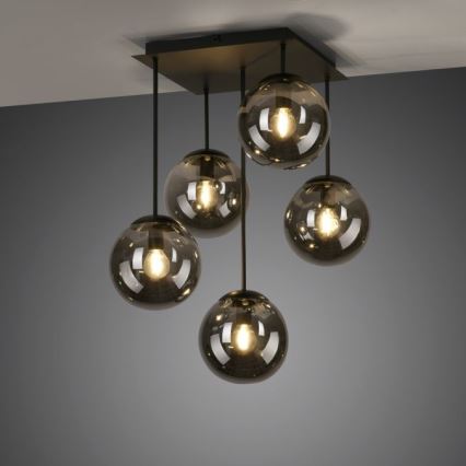 JUST LIGHT. 14602-18 - Pendellampe WIDOW 5xE14/25W/230V sort