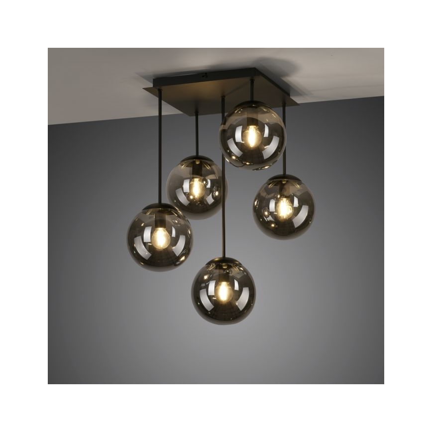 JUST LIGHT. 14602-18 - Pendellampe WIDOW 5xE14/25W/230V sort