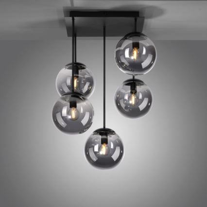 JUST LIGHT. 14602-18 - Pendellampe WIDOW 5xE14/25W/230V sort