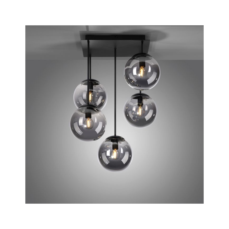 JUST LIGHT. 14602-18 - Pendellampe WIDOW 5xE14/25W/230V sort