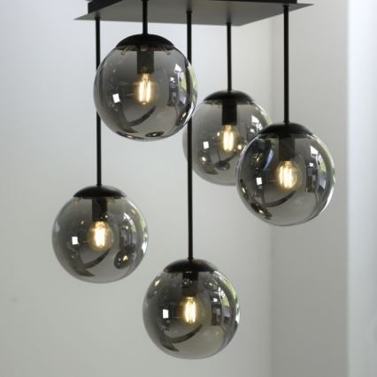 JUST LIGHT. 14602-18 - Pendellampe WIDOW 5xE14/25W/230V sort