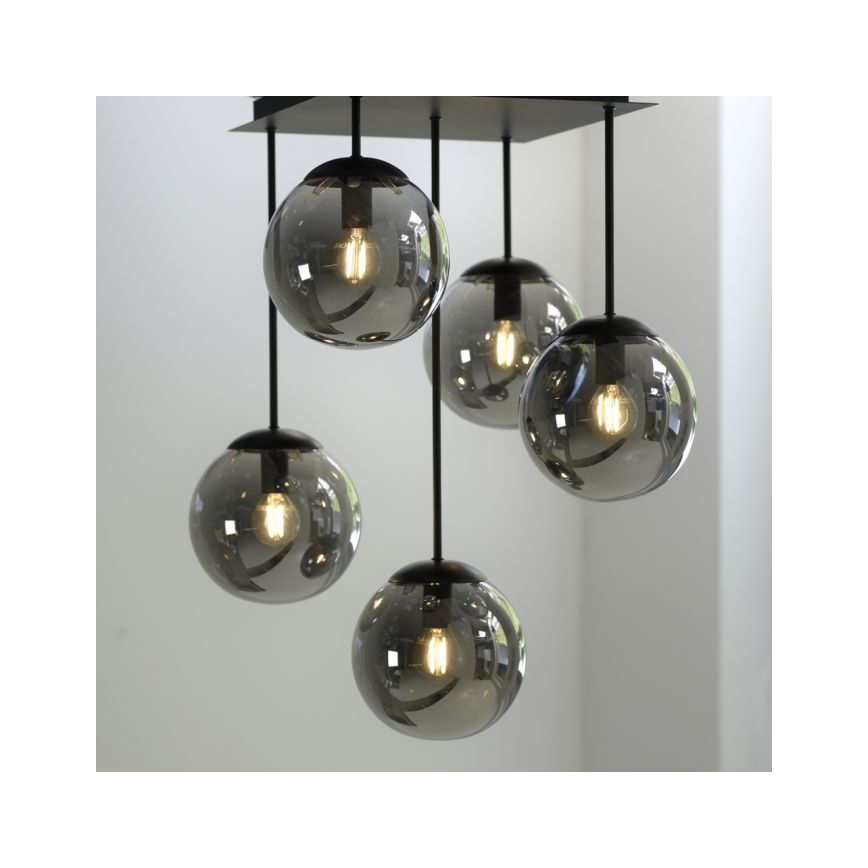 JUST LIGHT. 14602-18 - Pendellampe WIDOW 5xE14/25W/230V sort