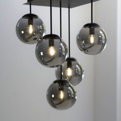 JUST LIGHT. 14602-18 - Pendellampe WIDOW 5xE14/25W/230V sort