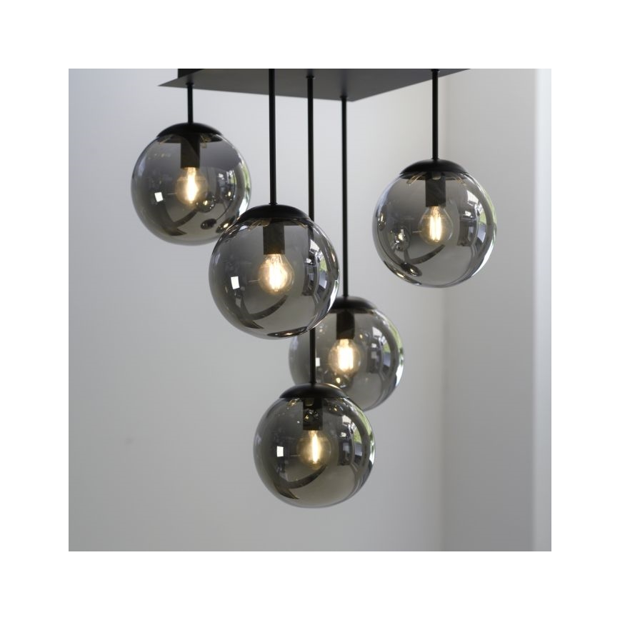 JUST LIGHT. 14602-18 - Pendellampe WIDOW 5xE14/25W/230V sort