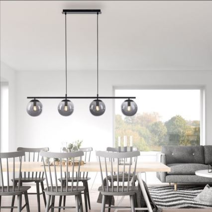 JUST LIGHT. 14604-18 - Pendel WIDOW 4xE14/25W/230V sort