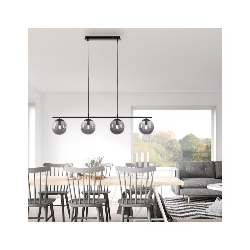 JUST LIGHT. 14604-18 - Pendel WIDOW 4xE14/25W/230V sort