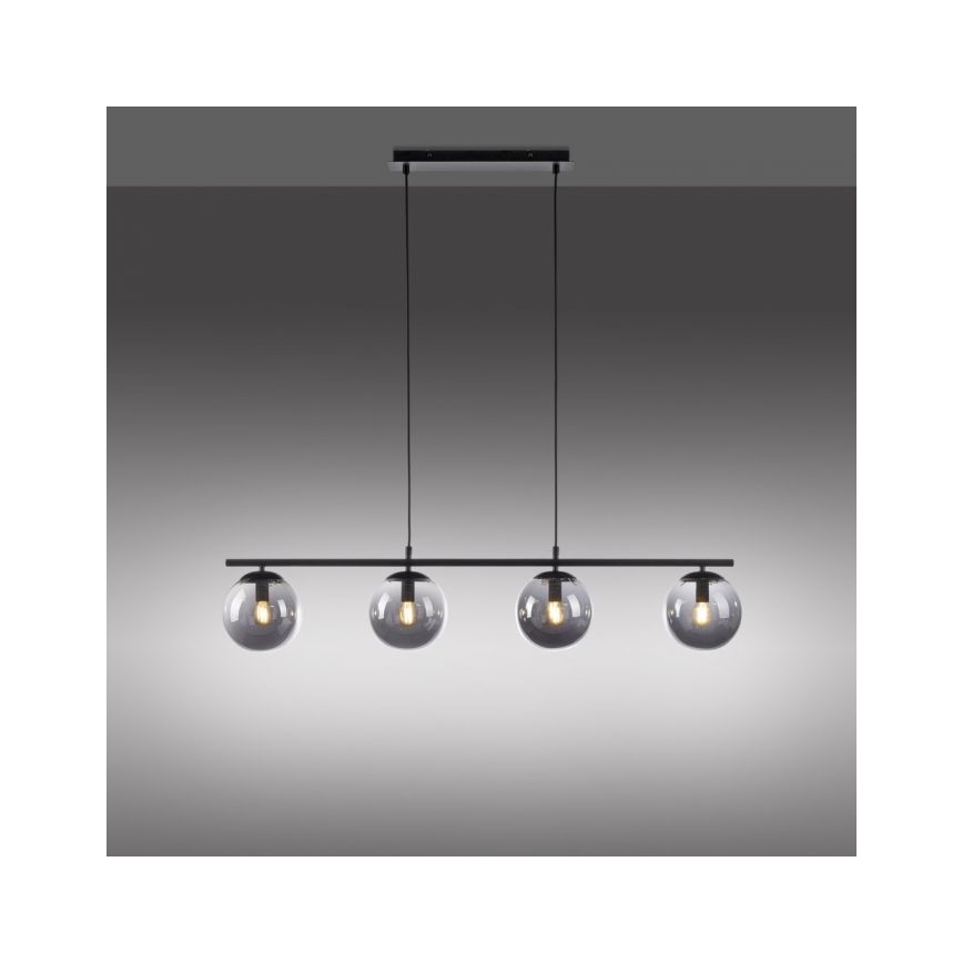 JUST LIGHT. 14604-18 - Pendel WIDOW 4xE14/25W/230V sort