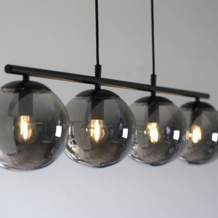 JUST LIGHT. 14604-18 - Pendel WIDOW 4xE14/25W/230V sort