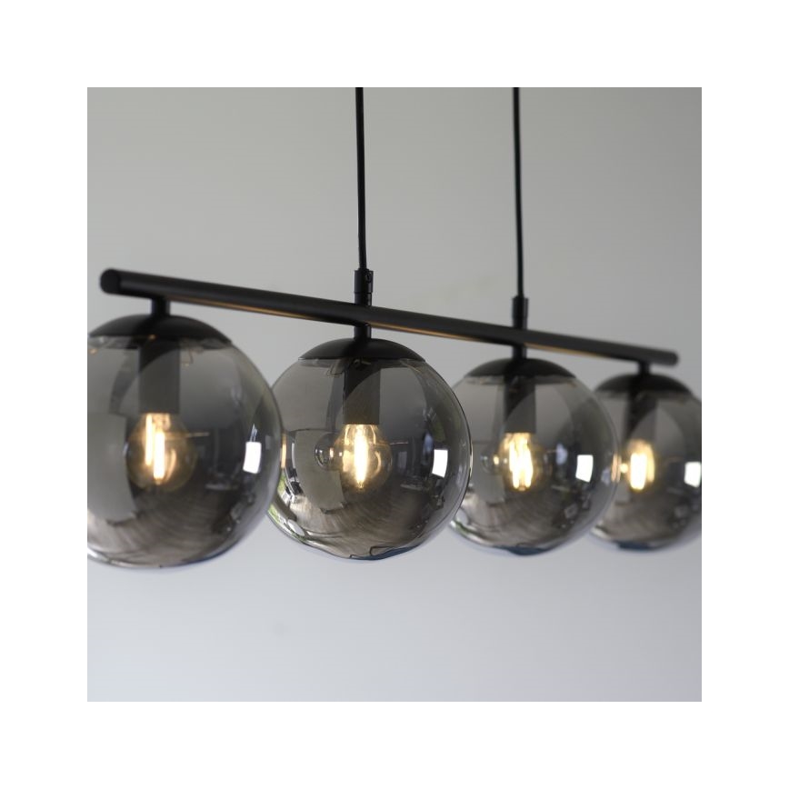 JUST LIGHT. 14604-18 - Pendel WIDOW 4xE14/25W/230V sort
