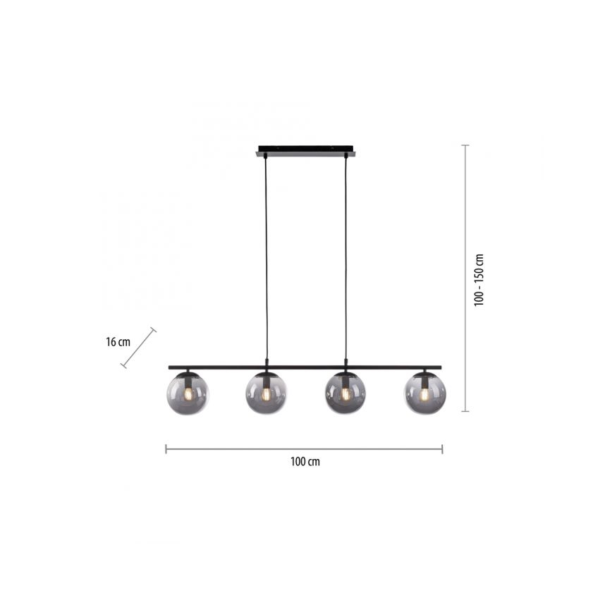 JUST LIGHT. 14604-18 - Pendel WIDOW 4xE14/25W/230V sort