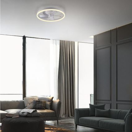 JUST LIGHT. 14624-16 - LED-dæmpbar loftventilator med lys RITA LED/22W/230V 3000-6000K Ø 50 cm hvid + fjernbetjening