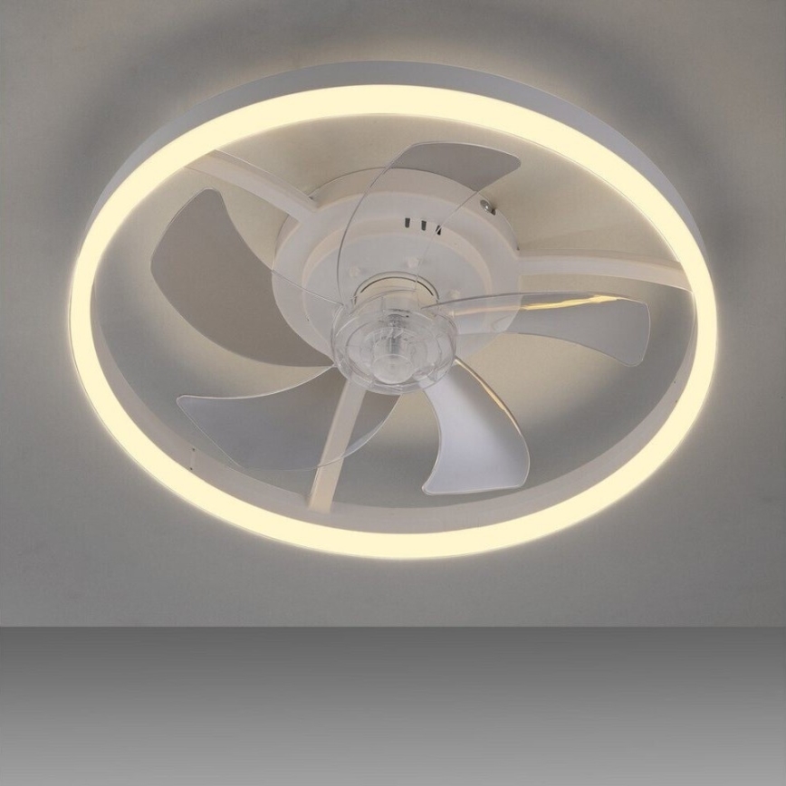 JUST LIGHT. 14624-16 - LED-dæmpbar loftventilator med lys RITA LED/22W/230V 3000-6000K Ø 50 cm hvid + fjernbetjening