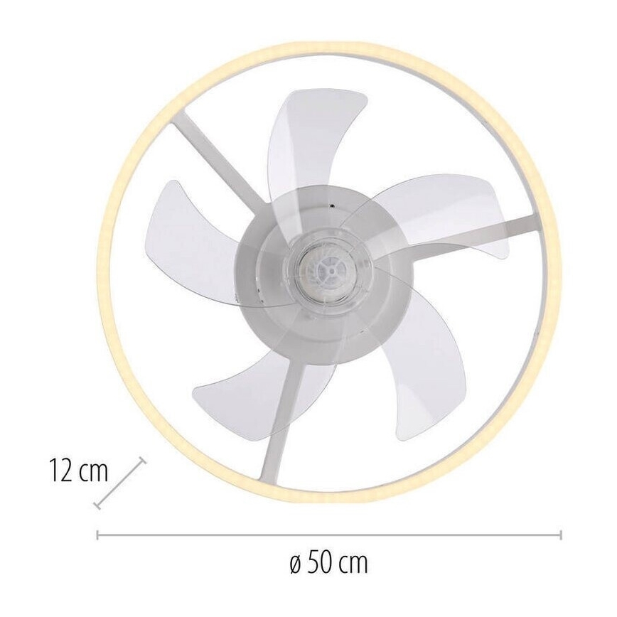 JUST LIGHT. 14624-16 - LED-dæmpbar loftventilator med lys RITA LED/22W/230V 3000-6000K Ø 50 cm hvid + fjernbetjening