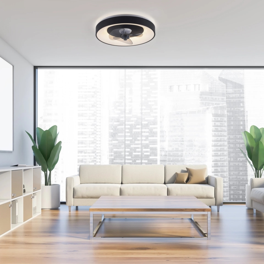 JUST LIGHT. 14644-18 - LED Loftlampe med ventilator dæmpbar VENIKA LED/36W/230V diameter 48,6 cm 2700-5000K + fjernbetjening