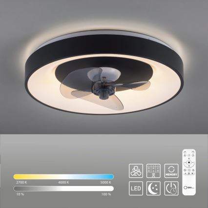 JUST LIGHT. 14644-18 - LED Loftlampe med ventilator dæmpbar VENIKA LED/36W/230V diameter 48,6 cm 2700-5000K + fjernbetjening