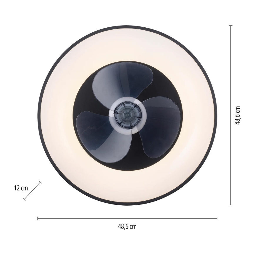 JUST LIGHT. 14644-18 - LED Loftlampe med ventilator dæmpbar VENIKA LED/36W/230V diameter 48,6 cm 2700-5000K + fjernbetjening