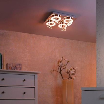 JUST LIGHT. 14662-17 - LED spotlampe m. RGBW-farver dæmpbar TIM LOLASMART 4xLED/5,9/230V 2700-5000K + fjernbetjening