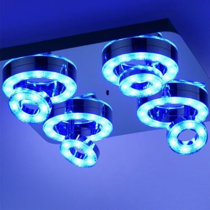 JUST LIGHT. 14662-17 - LED spotlampe m. RGBW-farver dæmpbar TIM LOLASMART 4xLED/5,9/230V 2700-5000K + fjernbetjening