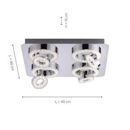 JUST LIGHT. 14662-17 - LED spotlampe m. RGBW-farver dæmpbar TIM LOLASMART 4xLED/5,9/230V 2700-5000K + fjernbetjening