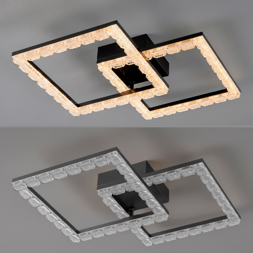 JUST LIGHT. 14732-18 - LED loftlampe GLITRA LED/17,5W/230V 37,6x37,6 cm sort